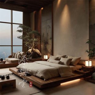 实木床双人榫卯工艺储物床现代简约卧室家具 宋氏美学床源兴堂宋式