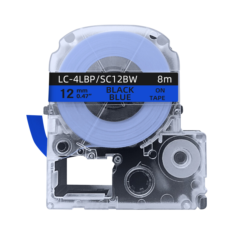 创硕TECHAIN KJM/PTe-531/SC12BW/LC-4LBP标签色带蓝底黑字12mm宽 适用LW-C410 700 SR230 530C
