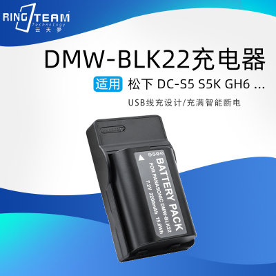 DMW-BLK22座充电器USB适用松下DC-S5M2 S5 S9 GH6 GH5M2微单相机