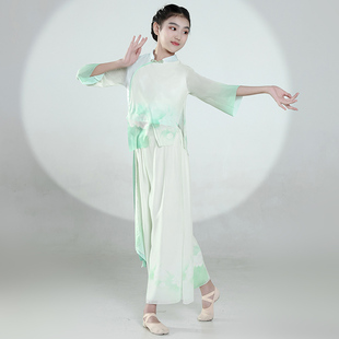 儿童古典舞演出服飘逸旗袍中国舞纱衣女童茶飘香剧目练功舞蹈服装