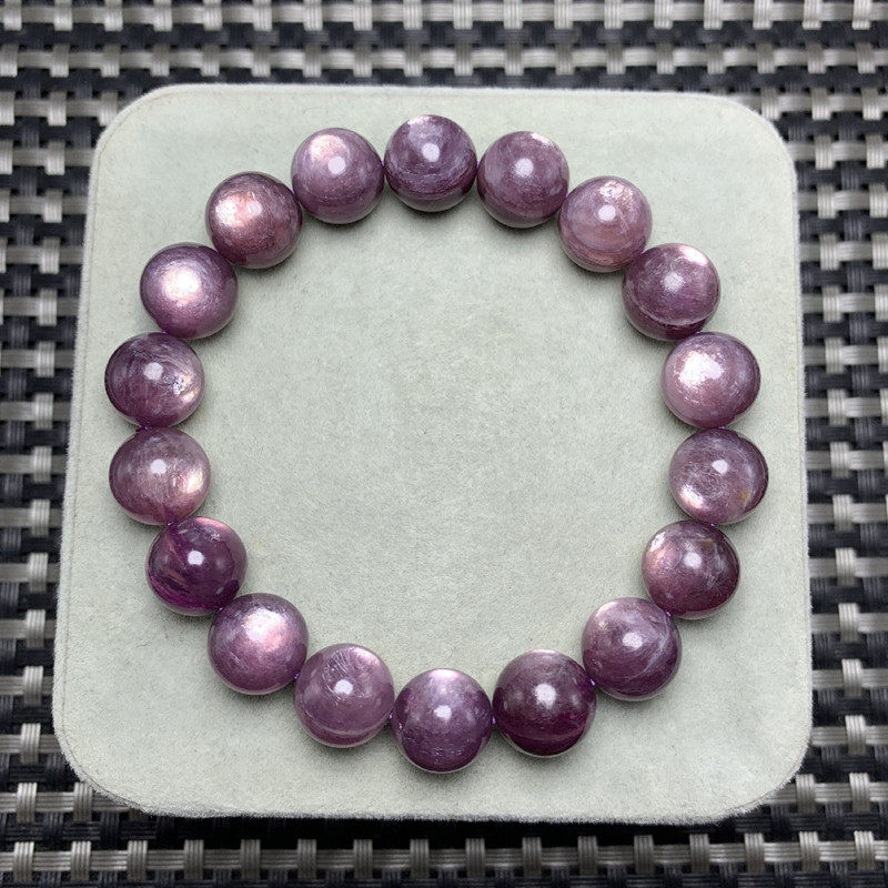 捡漏天然紫锂云母手链女高贵紫色猫眼强龙磷云母手串妖艳水晶饰品