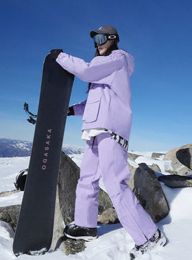 加厚保暖冬季滑雪裤女男款套装