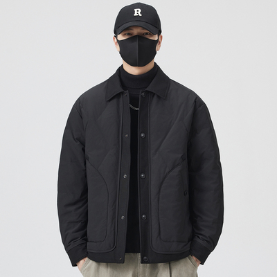 男士轻薄款羽绒服冬季2025新款高级感翻领白鸭绒短款冬天保暖外套