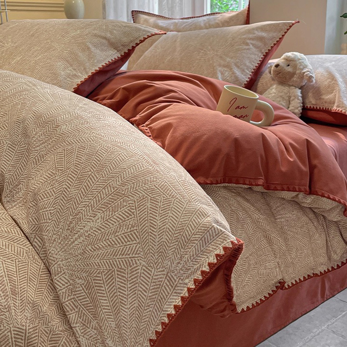 法式全棉磨毛四件套秋冬季纯棉加厚被套床单床笠床上用品2025新款