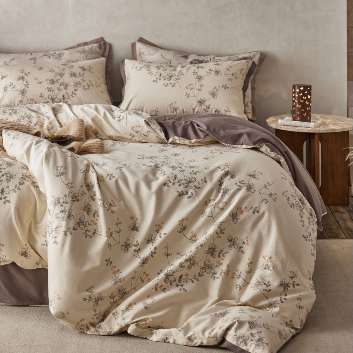 秋冬高级感纯棉100磨毛四件套加厚保暖全棉美式被套床笠款套件四