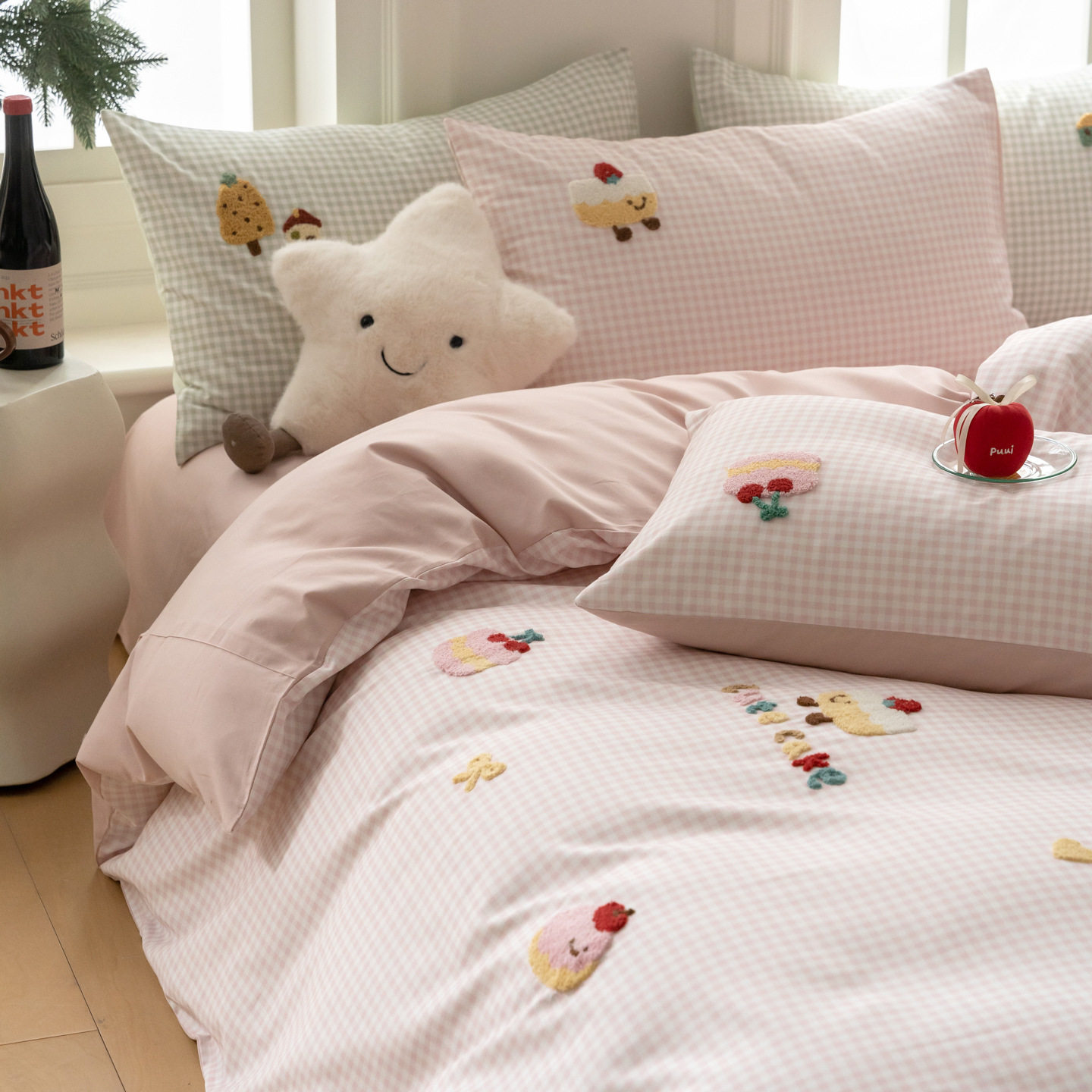 暖呼呼~100s长绒棉磨毛四件套小清新秋冬加厚纯棉被套三件套