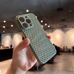 新款 透气散热苹果14手机壳iPhone13promax超薄防摔12 11软硅胶XR新款 磨砂肤感14手机壳可爱x透气壳 高级感夏季