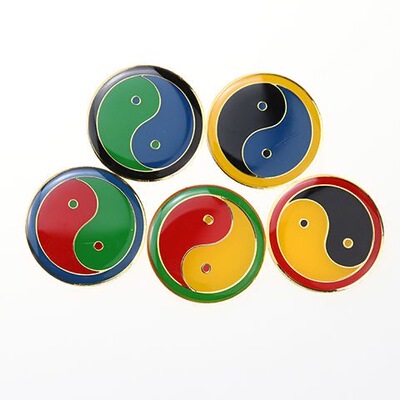 三公分黄铜烤漆单面镀金版江氏吊坠手机贴挂件金属万字符太极八卦