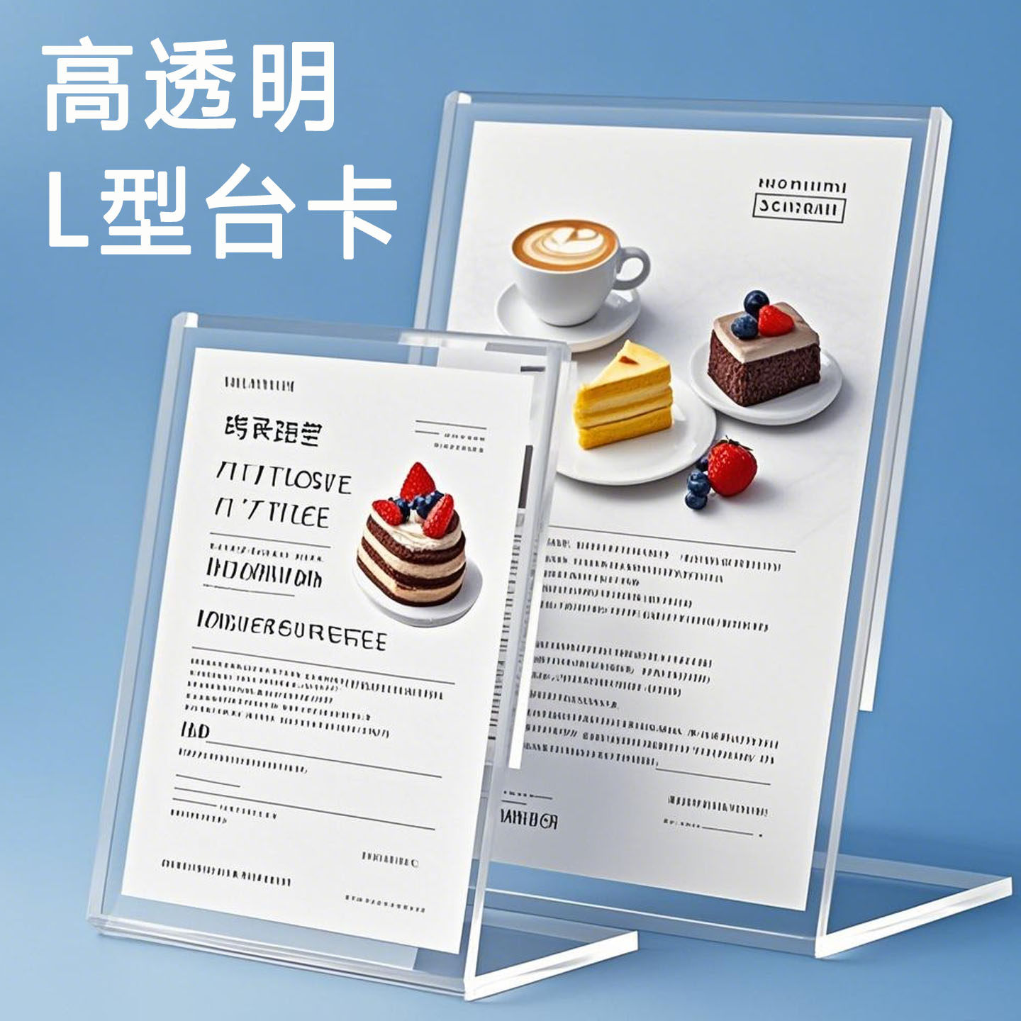 亚克力台卡A4透明展示牌L型台牌立牌商品标价牌价格签菜单价目牌