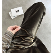 直筒裤 高腰垂感宽松休闲小个子窄版 女春秋2024新款 高端丝绒阔腿裤