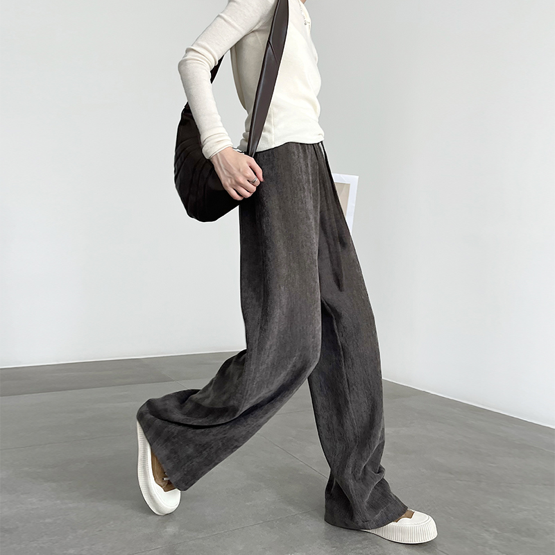 2025新款休闲松弛感雪尼尔阔腿裤