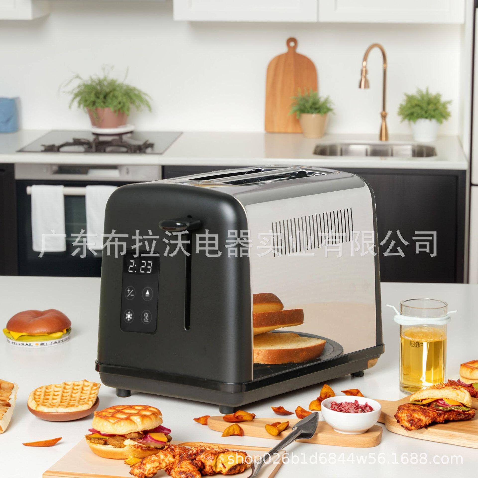 跨境吐司机早餐机三明治机多士炉面包机家用全自动三明治机