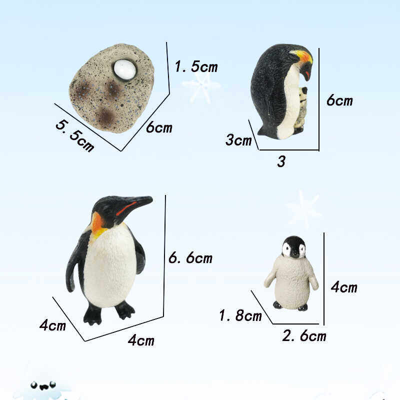 新款南极企鹅生长周期模型儿童玩具认知企鹅系列皇帝企鹅和幼崽