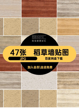 艺术稻草墙贴图泥墙JPG建筑SU47张墙面肌理材质黄黄色素材夯土墙