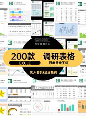 分析表格EXCLE200款可视化模板前期EXCLE建筑表格E