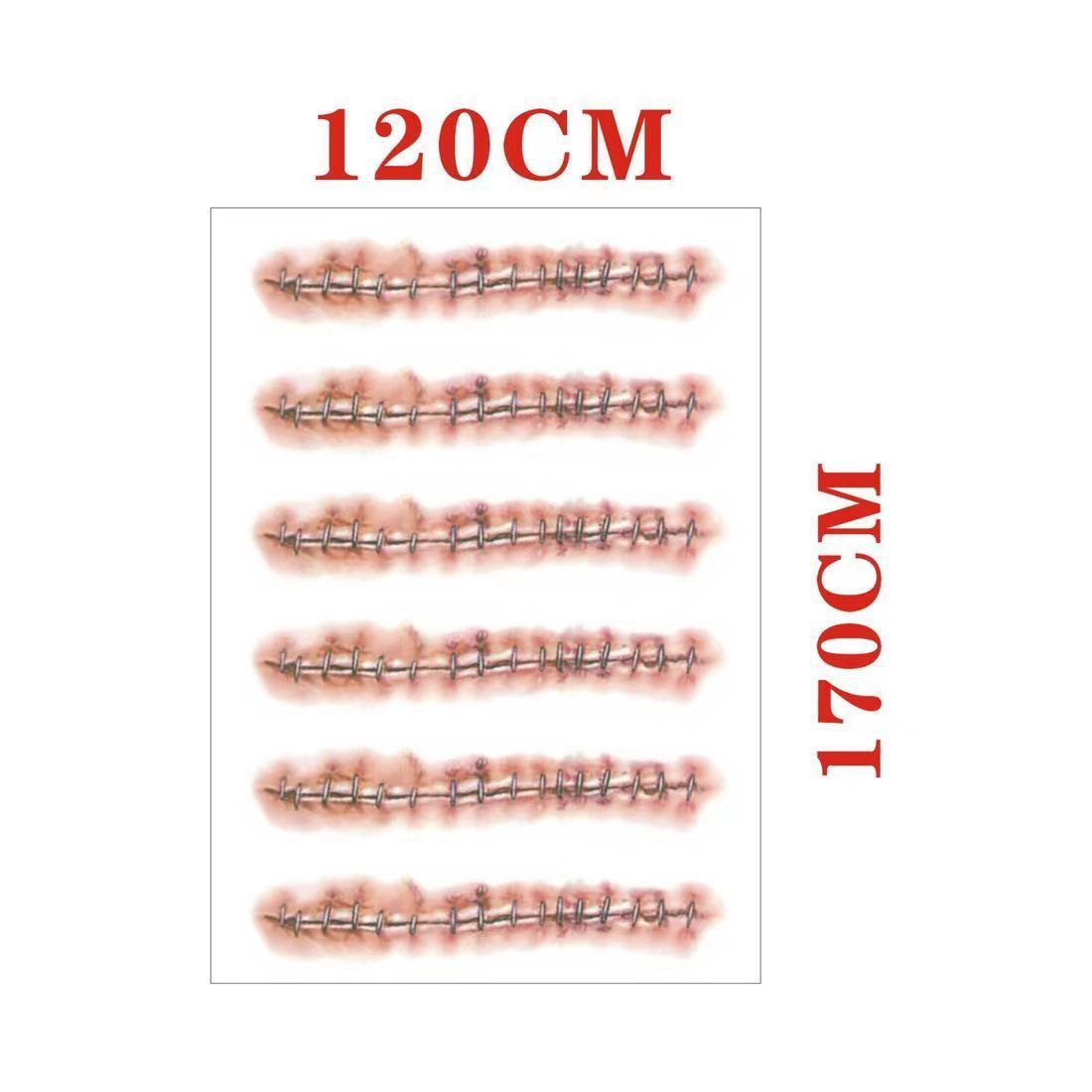 仿真伤痕纹身贴真实一次性 逼真手腕缝线伤口恐怖整蛊万圣节贴纸