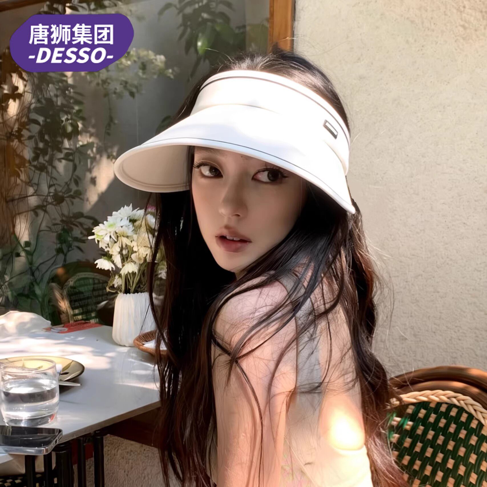 唐狮集团DESSO帽女夏季空顶遮阳帽UPF50+防晒帽可折叠可调节3