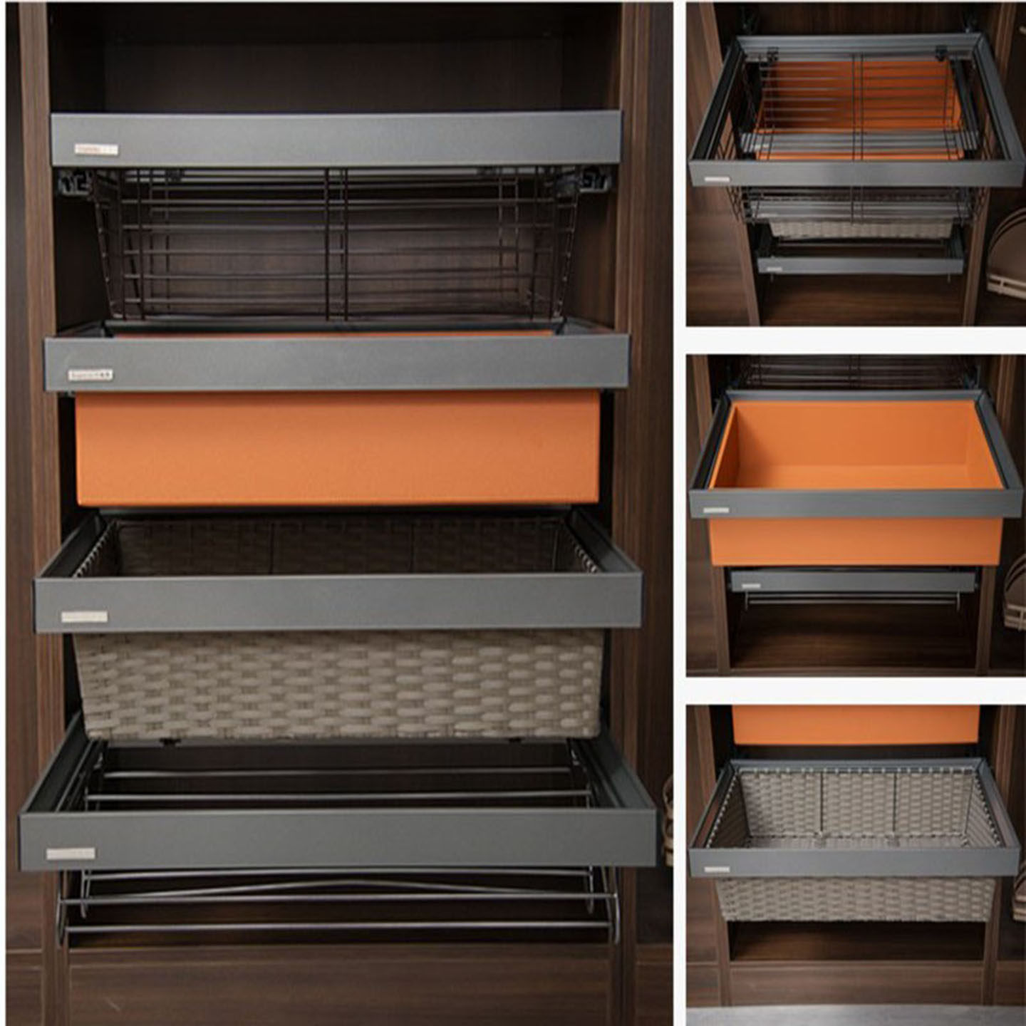 衣柜拉篮衣物蓝衣帽间收纳框抽屉式阻尼缓冲藤篮衣橱家用储物拉篮,基础建材,柜内裤架,淘宝优惠券,粉丝福利购,淘宝优惠卷