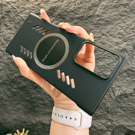 新款适用于三星S25手机壳散热无边框磁吸S24Ultra/23Plus/22/21/Note20/10游戏物理降温防滑裸机手感好看高级