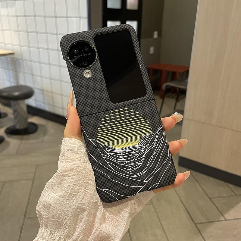 适用OPPOFindN5手机壳n3Flip新款折叠N2凯夫拉碳纤维n2flip日落超薄散热海上升明月n3亲肤手感全包防摔高级感