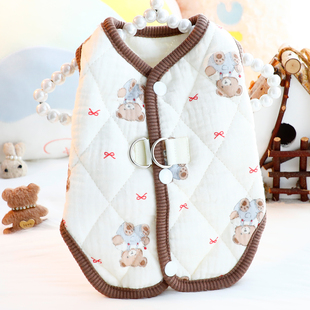 狗狗衣服秋冬装猫咪棉纱背部开扣空气棉衣可爱小型犬泰迪宠物7228
