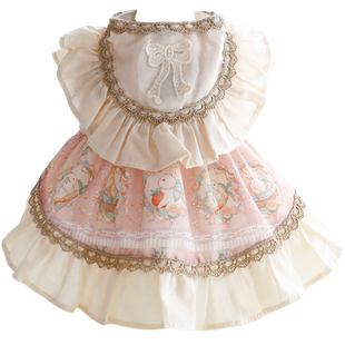 狗狗衣服春夏装猫咪公主裙高定洛丽塔金边兔子小型犬泰迪宠物3679