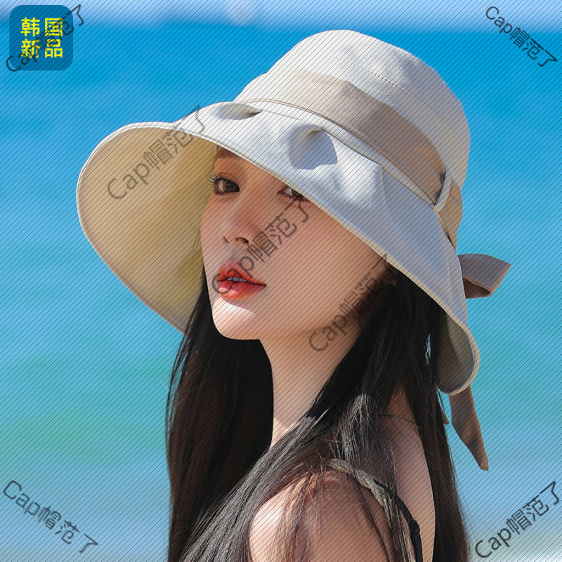 渔夫帽女新款夏天户外防紫外线大沿帽子韩国纯色显脸小遮阳帽