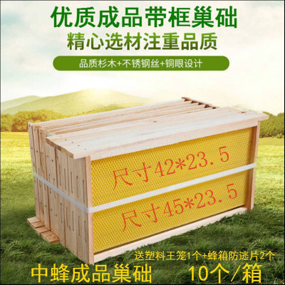 广东专用中蜂成品巢框42cm带巢础