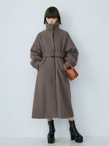 0912121 日单 三色入 可立领单排暗扣有腰带长款毛呢外套 BC7/8顶
