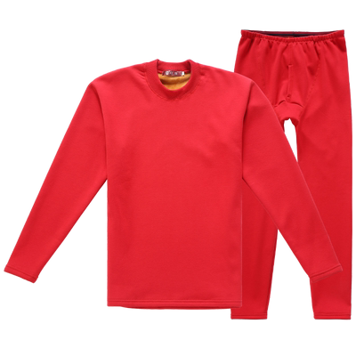 红色高领保暖套装红豆加绒加厚