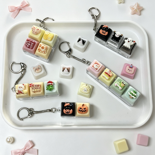 立体键帽卡通发光按键钥匙扣玩具