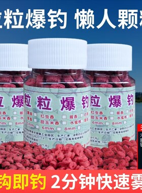 钓鱼空心颗粒雾化饵懒人粒粒爆钓野钓鲫鲤鱼通用皮筋挂钩红虫饵料