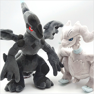 韩国代购进口宝可梦捷克罗姆玩偶公仔/雷希拉姆毛绒娃娃/黑龙白龙