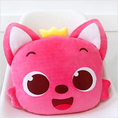 韩国代购进口pinkfong碰碰狐靠枕毛绒玩具公仔大头像靠垫狐狸抱枕