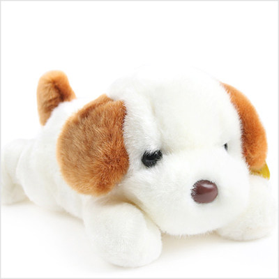 韩国代购进口趴姿趴趴白色小狗公仔仿真毛绒玩具车载车用趴狗玩偶