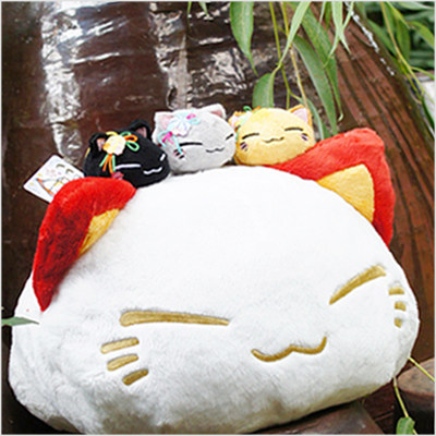 日本瞌睡猫睡眠猫靠枕烟花猫玩偶