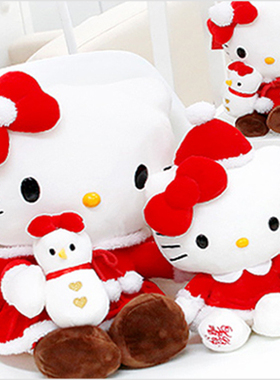 韩国代购Sanrio圣诞节红色披风斗篷/雪人Hellokitty玩偶/毛绒公仔