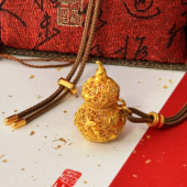 春夏款 2025新中式 古法沙金镂空花丝葫芦吊坠夏天项链女款 金店同款