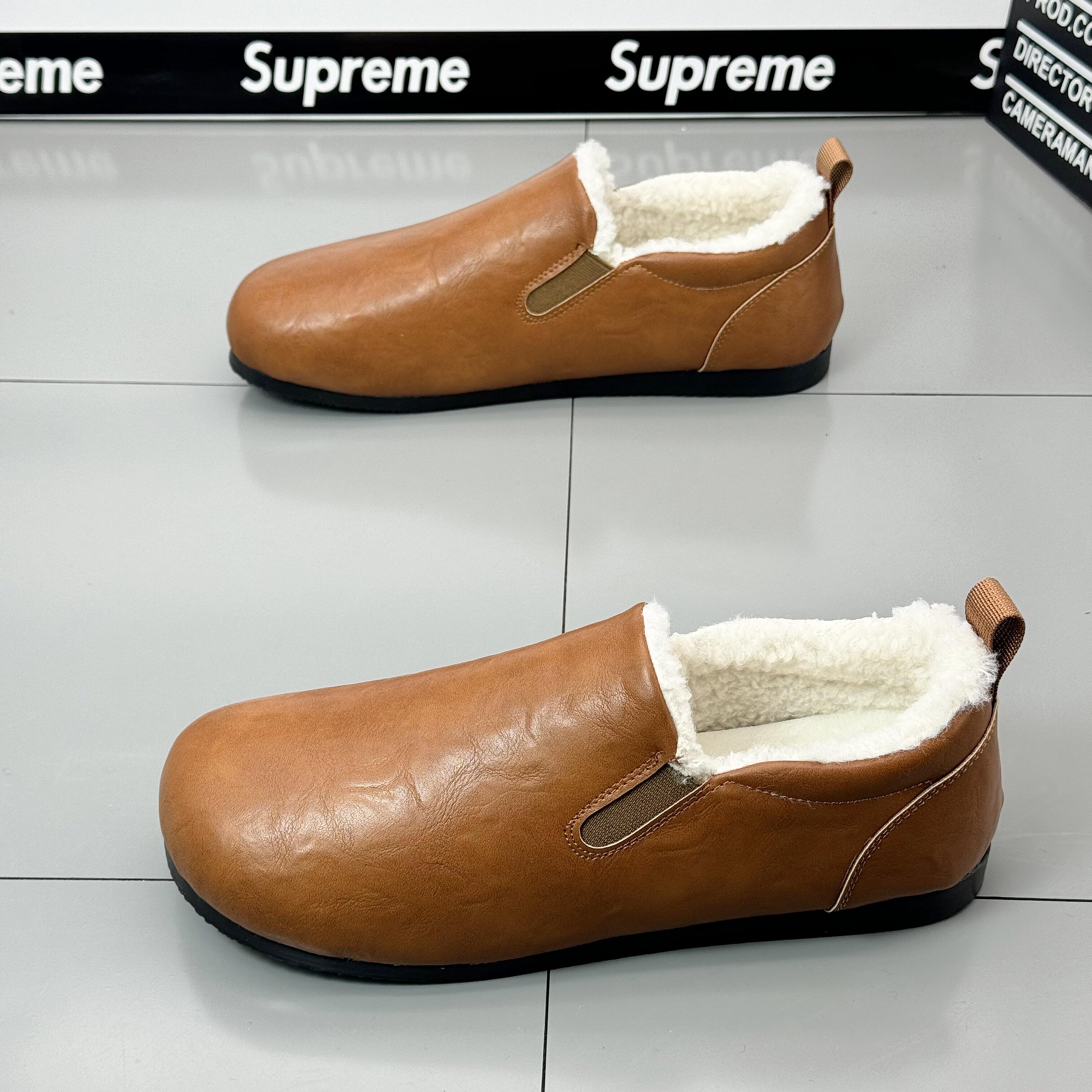 男鞋2025冬季加棉保暖一脚蹬豆豆小棉鞋精神小伙休闲运动低帮板鞋