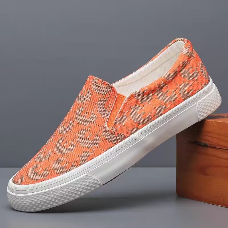 鞋子男2023年夏季新款透气布鞋一脚蹬男潮鞋薄款布面低帮休闲板鞋