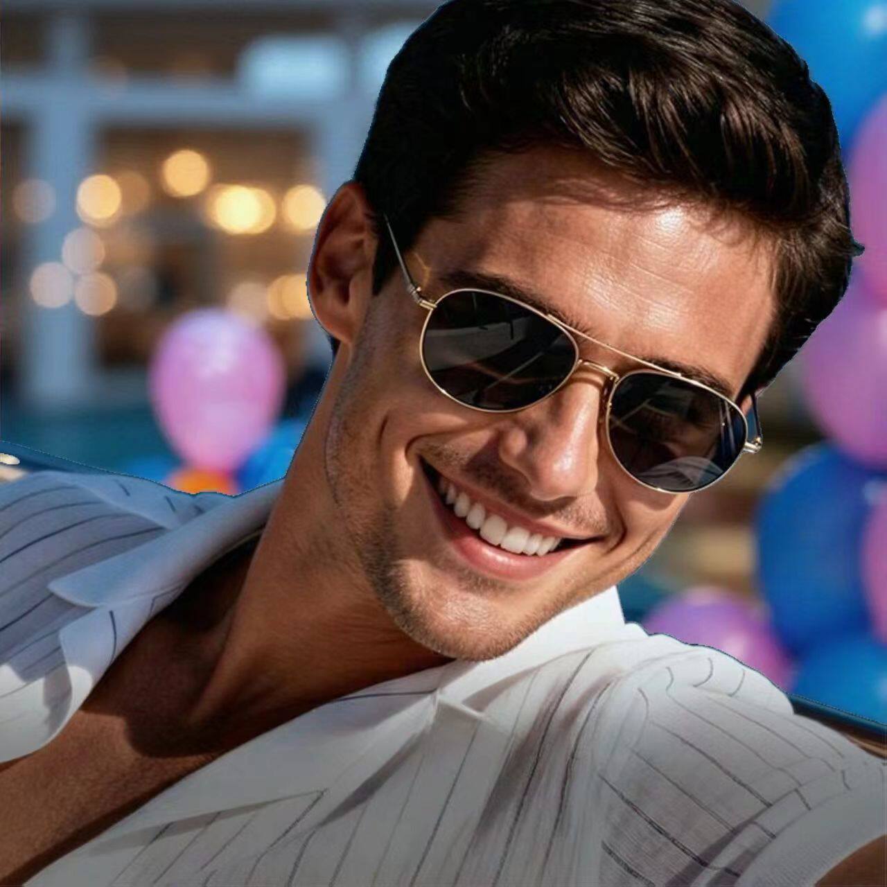 超轻飞行员款男士太阳镜金色纯钛开车专用高级感墨镜钢化玻璃高清