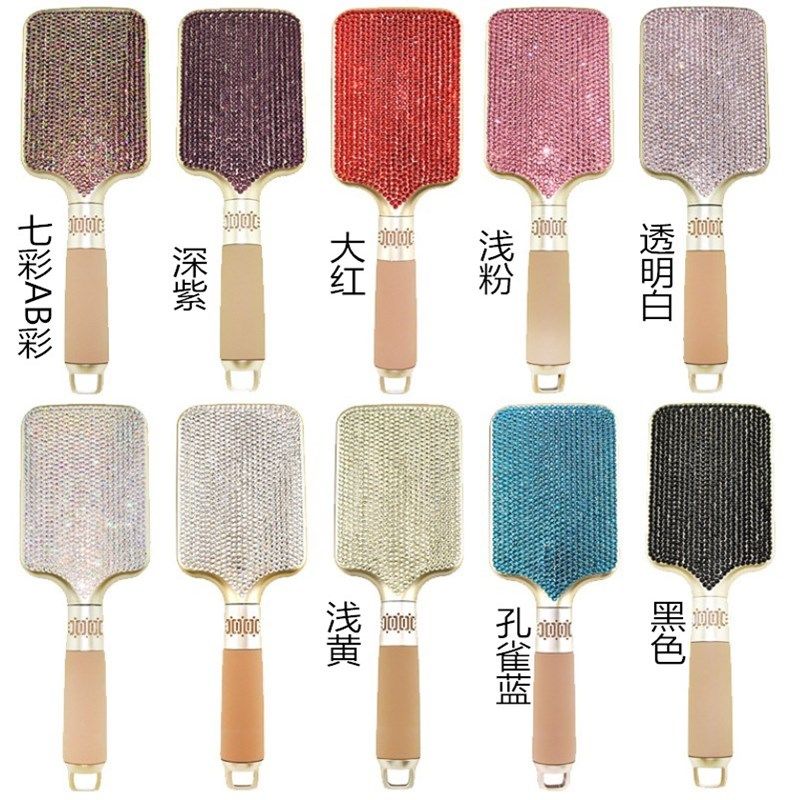 高档创意贴钻化妆梳子气囊按摩梳 水晶镶钻木质便携女士梳子轻奢,户外/登山/野营/旅行用品,旅行梳子,淘宝优惠券,粉丝福利购,淘宝优惠卷