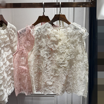 圆领套头衬衫无袖背心上衣