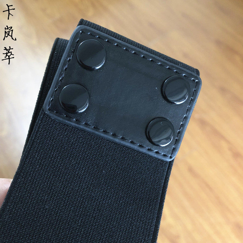 新品羽绒服腰封6cm宽 女式外套棉衣皮带松紧弹力光面腰封暗扣腰带