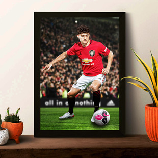 丹尼尔詹姆斯足球周边相框摆台免打孔有框挂墙上卧室画框壁画礼物