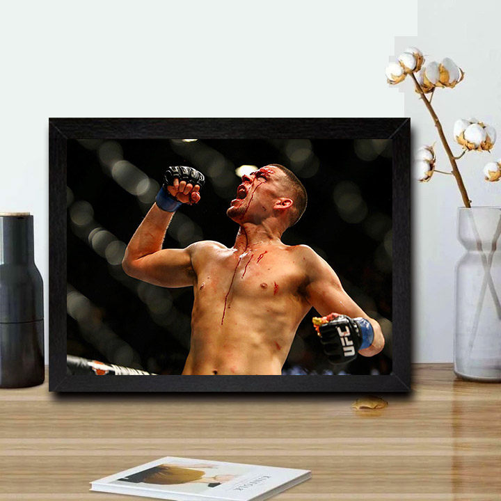 尼克迪亚兹实木相框摆台搏击格斗有框挂墙上拳击馆励志画框装饰画