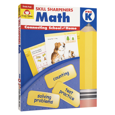 Evan-Moor Skill Sharpeners Math Grade PreK 技能铅笔刀系列 数学练习册 幼儿园小中班 英文原版教辅