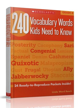 240 Vocabulary Words Kids Need to Know Grade 6 进口英文原版 六年级孩子需要知道的240个单词 教辅词典