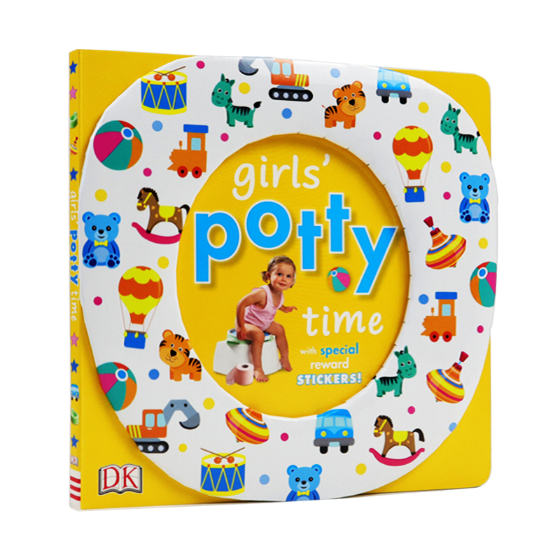 进口英文原版绘本 DK系列 女生上厕所的时间 Girls' Potty Time 告别尿布 宝宝行为习惯养成 儿童英语启蒙认知纸板书