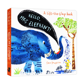 低幼启蒙 大象夫人 Mrs 亲子绘本 情商培养 Hello 纸板书 进口英文原版 Elephant 翻翻书 3岁